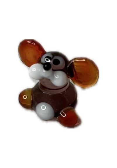 El Yapımı Mini Murano Cam Fare Biblo A146-04
