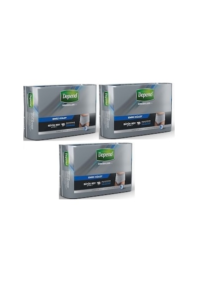 Depend Emici Külot Erkek Hasta Bezi Büyük Boy L 3 x 16'lı