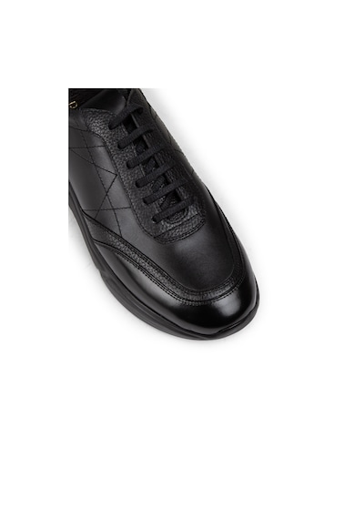 Deery Hakiki Deri Siyah Erkek Sneaker Ayakkabı - 01962Msyhe01 Siyah