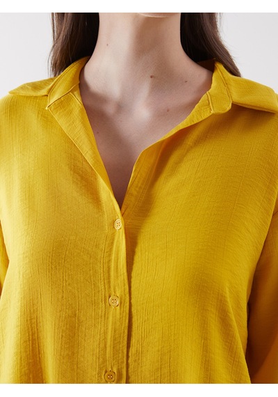 Lcwaıkıkı Classic Sarı Oversize Kadın Gömlek
