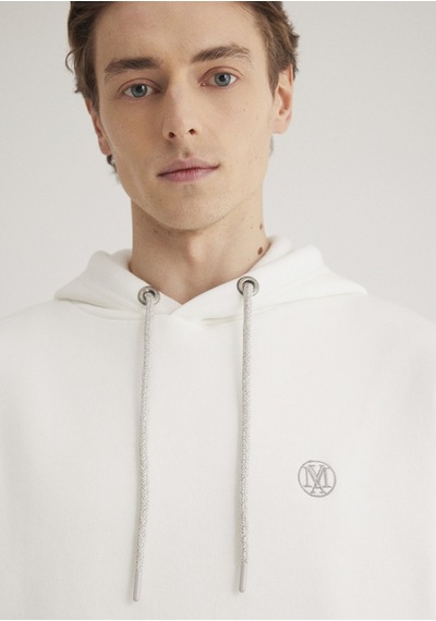 Mavi - Mavi Logo Nakışlı Kapüşonlu Beyaz Sweatshirt 065809-34519