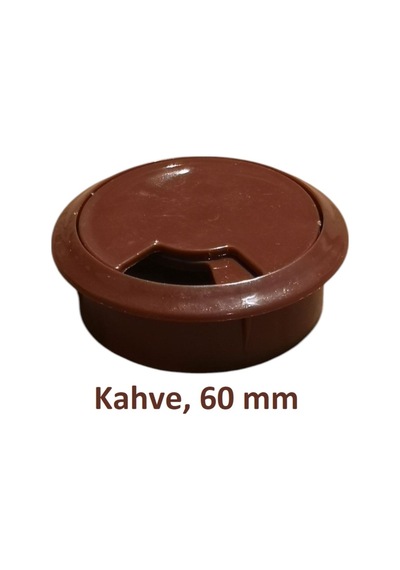 Adilon Masa Üstü Kablo Kanalı Deliği Kapağı Kahverengi Masa Kapağı 6 Cm