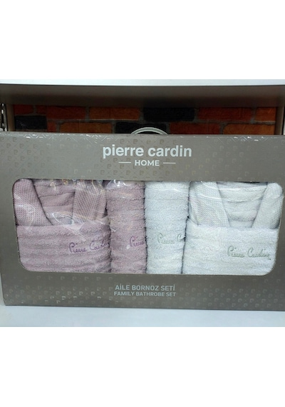 Pierre Cardin 6 Parça Jakarlı Aile Bornoz Seti-wave Soft Lila Gri Açık Gri - Lila