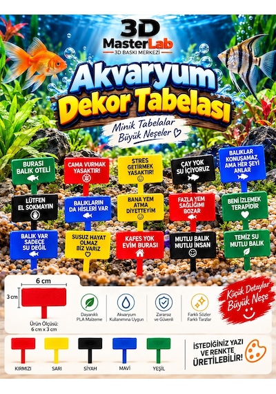 Akvaryum Dekor Tabela Akvaryum Aksesuarı