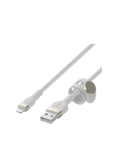 Belkin Boostcharge Pro Flex Örgülü Usb Tip A - Yıldırım Kablosu 1m/3,3ft , Mfi Sertifikalı Şarj Kablosu - Beyaz Diğer