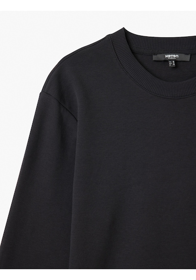 Koton Bisiklet Yaka Pamuklu Basic Sweatshirt Antrasit 5sam70008mk Antrasit