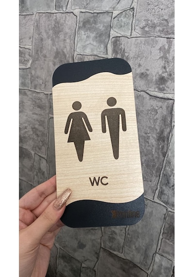 Meşe Serisi Kadın WC Erkek WC ve Genel WC 3'lü Natural Yönlendirm