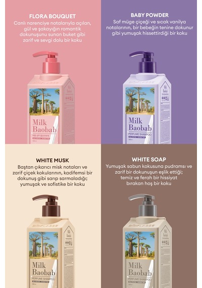 Yıpranmış Saça Onaran Parfümlü Keratinli Şampuan Mılk Baobab Perfume Shampoo Flora Bouquet Tüm Saç Tipleri