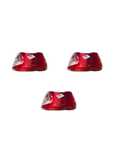 Plastik Şeffaf Kırmızı Sup Kaşık - Tatlı Dondurma Kaşığı - 12.5 Cm. - 50 Adetlik 3 Paket Kırmızı