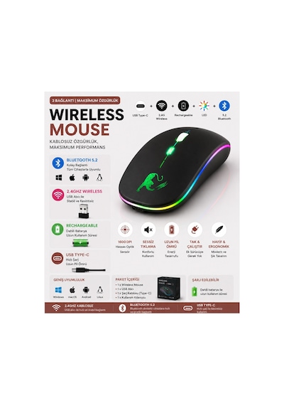 Jng-5012m Kablosuz Şarjlı Mouse Çift Modlu Bluetooth Ve 2.4 Ghz Usb Wireless Rgb Led Işıklı Telefon Tablet Bilgisayar Uyumlu 1600 Dpi Sessiz Click Mouse Diğer Jng-5012m Kablosuz Şarjlı Mouse Çift Modlu Bluetooth Ve 2.4 Ghz Usb Wireless Rgb Led Işıklı Telefon Tablet Bilgisayar Uyumlu 1600 Dpi Sessiz Click Mouse Diğer
