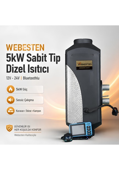 Webesten Wbs-nf-01 5kw Sabit Tip Dizel Isıtıcı 12v 24v Bluetoothlu