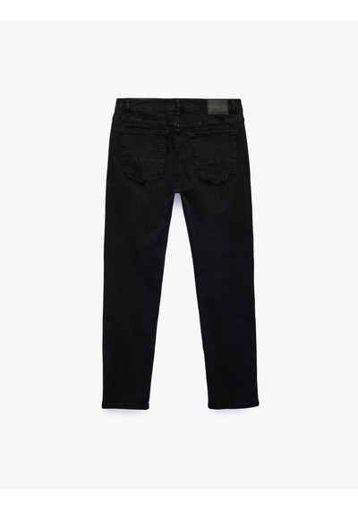 Koton Pamuklu Normal Bel Cepli Slim Fit Jean Pantolon - Brad Jean Siyah 7wam40376nd