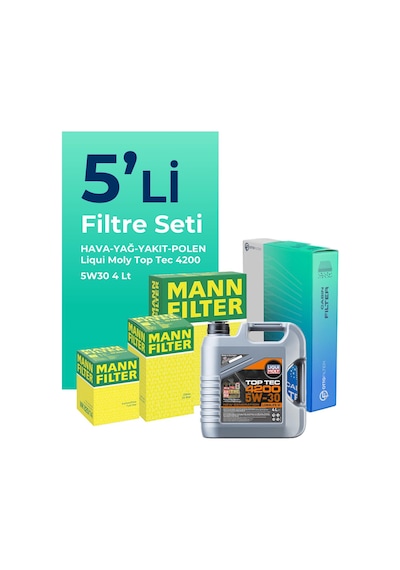 Mann Fiat Albea 1.3 Dizel Filtre Bakım Seti Liqui Moly Motor Yağlı (2002-2012) 5 Li -