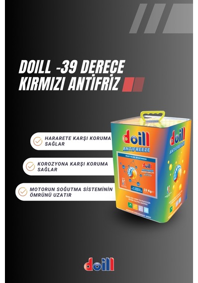 Doill -39 / -40 Derece Hazır Karışım 15 Kilogram Kırmızı Organik Antifriz - G12