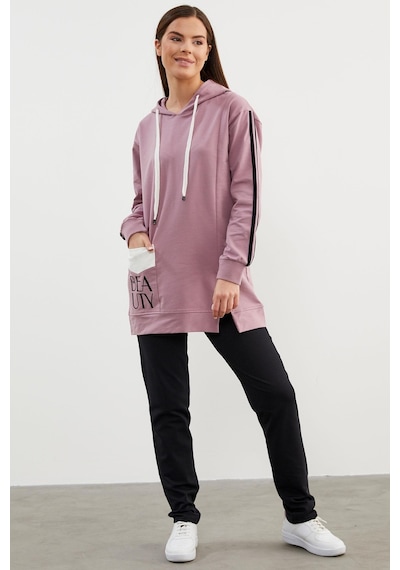 Sementa Kapüşonlu Oversize Eşofman Takım - Lila 001