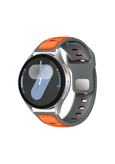 Xiaomi Redmi Watch 5 Active Uyumlu Krd-135 22mm Silikon Kordon Strap Kayış - Gri-turuncu