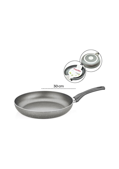 Papilla Fred 30 Cm Maxi Granit Tava - Tek Saplı Gri Kırçıllı Brkt-706141- 6'li Paket Diğer