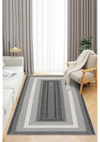 West Home Dijital Baskı Yıkanabilir Kaymaz Taban Mutfak Halısı Salon Halısı Ve Yolluk Wh 537 Black