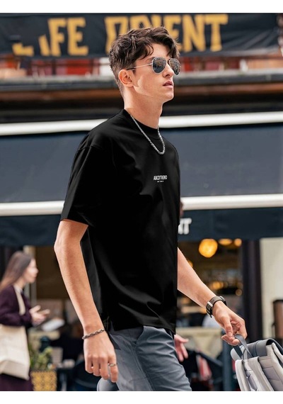 Noıssey Siyah Erkek Oversize Yazılı Baskılı Kısa Kollu Oversize Pinterest