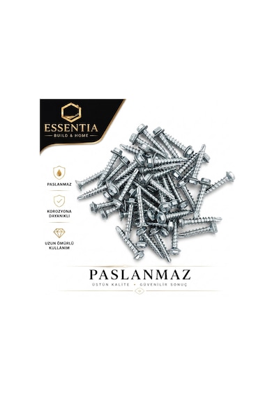 Trapez Çatı Vidası Matkap Uçlu 5,5x60 Mm Sac Ve Metal Çatı Montaj Vidası 50 Adet Çoklu Renk