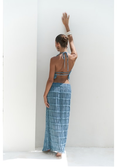 Mai Collection Mai Studios Co. Sofi Transparan Mavi Crop Etek Takım mavi