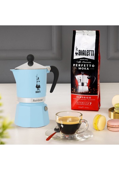 Bialetti 5041 Rainbow Espresso Pişirici, Alüminyum, Açık Mavi, 1 Fincan Sku: Smg8690010176233