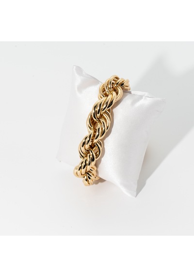 Biem Kalın Halat Model Çelik Bileklik Gold/gümüş