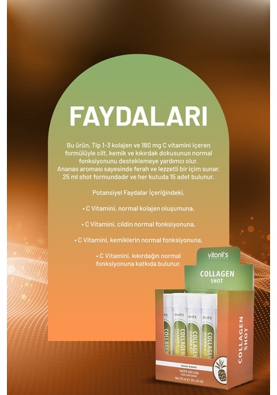 Vitanil's Collagen Ananas Aromalı 15 Şişe