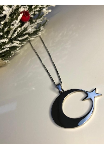 Vog 4 Cm Ay Yıldız Türk Bayrağı Sevgiliye Eşe Babaya Arkadaşa Hediye Çelik Kolye Beyaz Vog 4 Cm Ay Yıldız Türk Bayrağı Sevgiliye Eşe Babaya Arkadaşa Hediye Çelik Kolye Beyaz