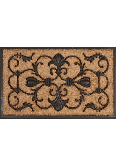Dekoratif Dış Kapı Paspası Dijital Baskılı, Kaymaz Pvc Plastik Tabanlı, Şık Desenli Kapı Önü Paspası 40x70 Cm Taba