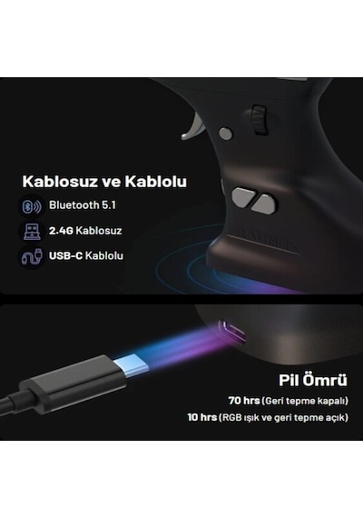 Ergostrike7 Geri Tepme Özellikli Yeni Nesil Fps Gaming Mouse Siyah 0799793600008 RG-M-ES701-BK