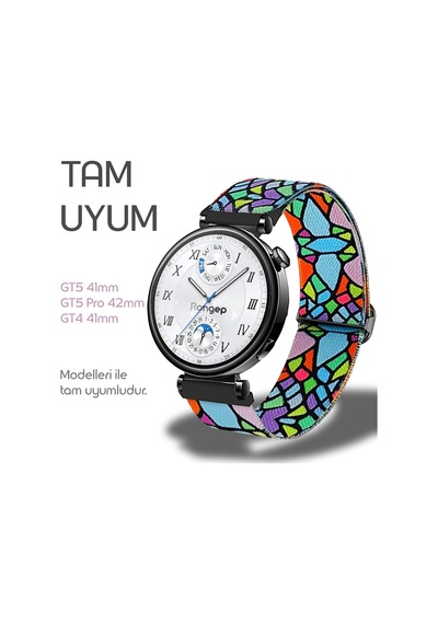 Bahar Serisi 18mm Esnek Kumaş Kordon Huawei İle Uyumlu Gt5 41mm/gt5 Pro 42mm/gt4 41mm İçin Terleme Karşıtı Nefes Alabilen Bileğe Göre Ayarlanabilen Elastik Kayış Çok Renkli