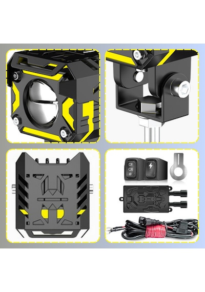 Ultra Parlak Led Motosiklet Ve Off Road Sis Farı Çakarlı 4 Modlu