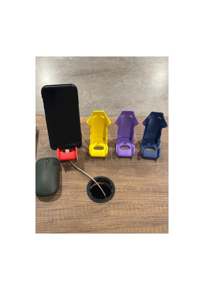 Recaro Koltuk Tasarımlı 3d Baskı Masaüstü Telefon Tutucu Şarj Uyumlu Sarı