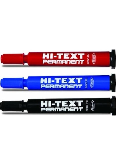 Hi-Text 830 Pc Kesik Uçlu Permanent Marker Koli Kalemi 3 Renk