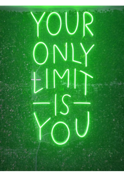 Your Only Limits İs You Tek Sınırın Sensin Yazı Neon Led Tabela 80x40cm