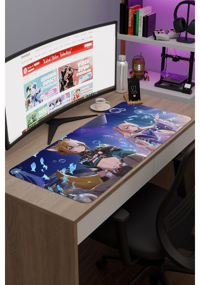 Gorou Genshin Impact Anime Oyuncu V1 - 90x40 Xxl Gaming Mouse Pad Fare Altlığı