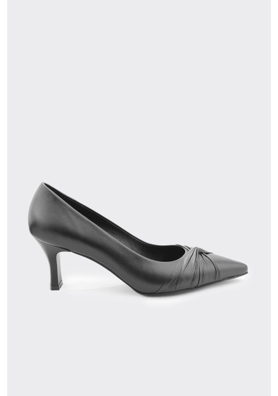 Derinet Günlük Hakiki Deri Kadın Stillettopuklu Metal Aksesuarlı Kadın Stiletto Siyah Siyah Derinet Günlük Hakiki Deri Kadın Stillettopuklu Metal Aksesuarlı Kadın Stiletto Siyah Siyah