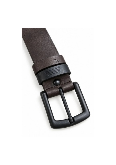 Suma Erkek Koyu Kahverengi 4 Cm Çift Biritli Metal Tokalı Kot Ve Kumaş Pantolon Kemeri