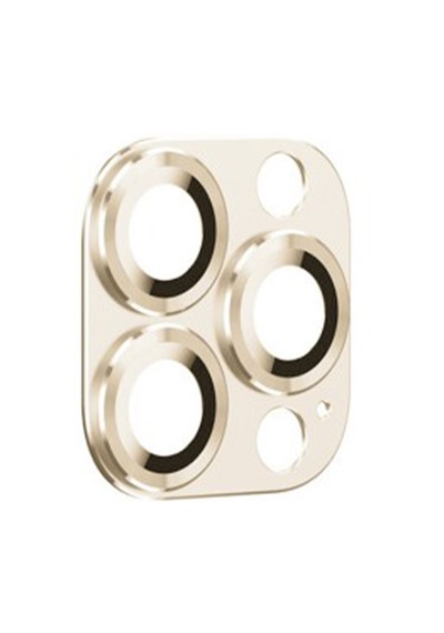 Nettech Apple Uyumlu iPhone 14 Pro Max Metalik Seri Kamera Cam Koruyucu - Gold