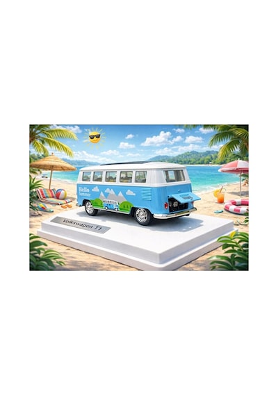 Wolksvagen T1 Minibüs Diecast Model Araba Açılan Kapılar Wolksvagen Nostaljik Minibüs