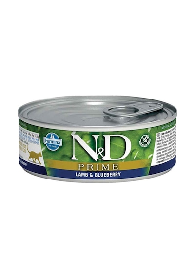 N&D Prime Kuzu Etli ve Yaban Mersinli Konserve Yetişkin Kedi Maması 80 G