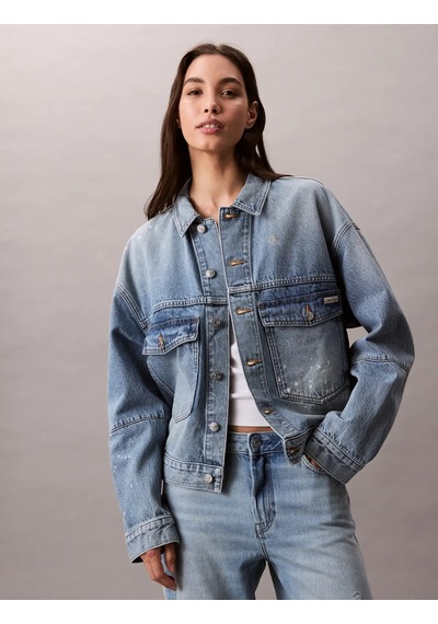 Calvin Klein Denım Jacket Raıny Mavi Kadın Kot Ceket