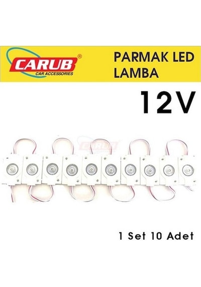 Mercekli Parmak Led Lamba Seti 10 Adet Beyaz 12V BR0409939