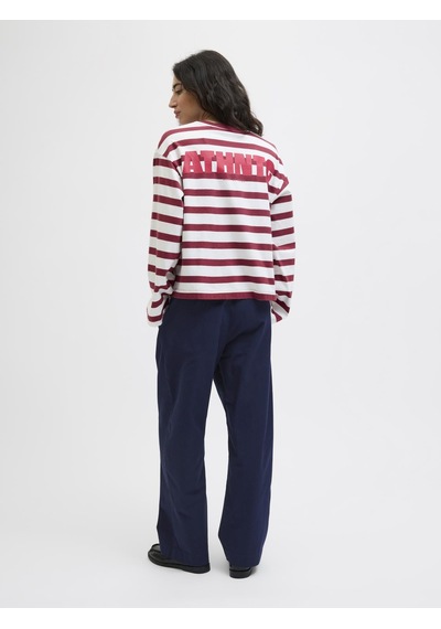 Jack & Jones Kadin Pileli Barrel Fit Kesim Pantolo - Maddy - 12282465 Maritime Blue