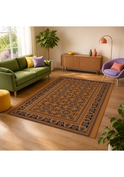 Kartela Halı Afgan Halı Jüt Taban Dokuma Halı Bakır - 180 X 270 Cm