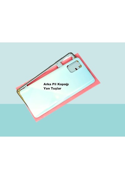 Samsung Galaxy A71 A715 Uyumlu Full Kasa Arka Kapak Batarya Kapağı - Mavi Çok Renkli