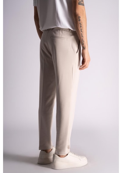 Beli Yarım Lastikli Slim Fit Chino Crop Erkek Pantolon - Açık Bej