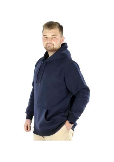 Mode Xl Büyük Beden Sweat Kapson Kangoroo Pocket Recycle B20532 Lacivert 001
