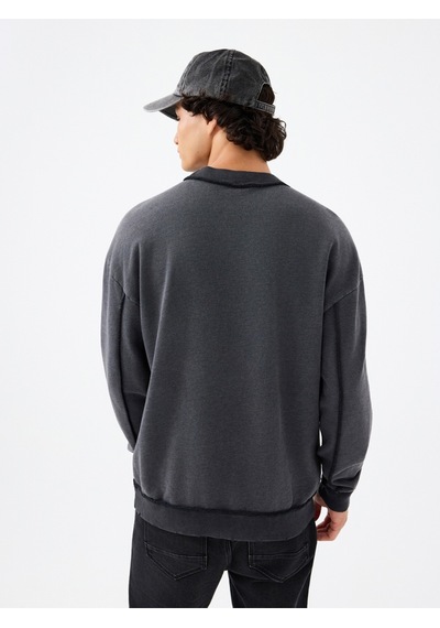 Oversize Fit Erkek Sweatshirt Antrasit